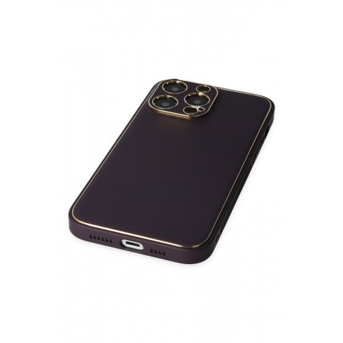 Newface iPhone 13 Pro Max Kılıf Coco Deri Silikon Kapak - Derin Mor Newface iPhone 13 Pro Max Kılıf Coco Deri Silikon Kapak - Derin Mor