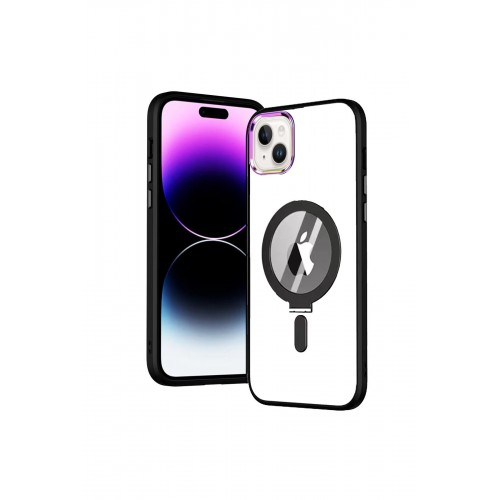 Newface iPhone 14 Kılıf Mudo Magneticsafe Standlı Kapak - Siyah Newface iPhone 14 Kılıf Mudo Magneticsafe Standlı Kapak - Siyah