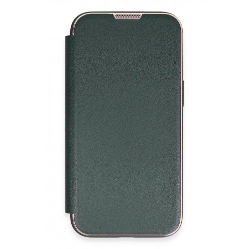 Newface iPhone 13 Pro Kılıf Dolpin Kapaklı - Koyu Yeşil Newface iPhone 13 Pro Kılıf Dolpin Kapaklı - Koyu Yeşil