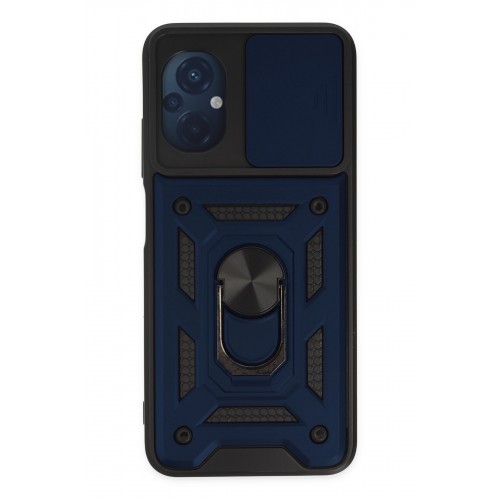 Newface Xiaomi Poco M5 Kılıf Pars Lens Yüzüklü Silikon - Lacivert