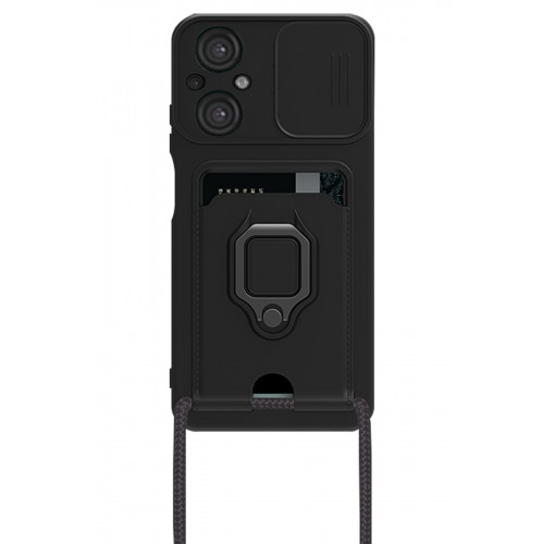 Newface Xiaomi Poco M5 Kılıf Zuma Kartvizitli Yüzüklü Silikon - Siyah Newface Xiaomi Poco M5 Kılıf Zuma Kartvizitli Yüzüklü Silikon - Siyah