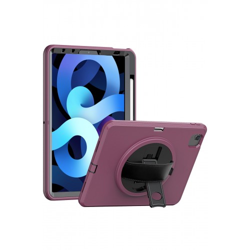 Newface iPad 2022 10.9 (10.nesil) Kılıf Hand Strap Tablet Kılıfı - Mürdüm Newface iPad 2022 10.9 (10.nesil) Kılıf Hand Strap Tablet Kılıfı - Mürdüm
