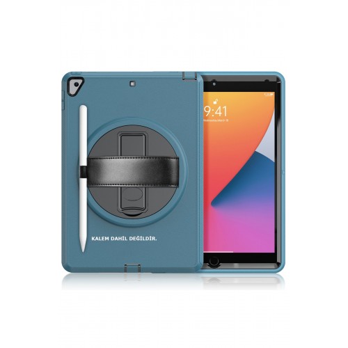 Newface iPad Air 3 10.5 Kılıf Hand Strap Tablet Kılıfı - Turkuaz Newface iPad Air 3 10.5 Kılıf Hand Strap Tablet Kılıfı - Turkuaz