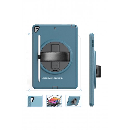 Newface iPad Air 3 10.5 Kılıf Hand Strap Tablet Kılıfı - Turkuaz Newface iPad Air 3 10.5 Kılıf Hand Strap Tablet Kılıfı - Turkuaz
