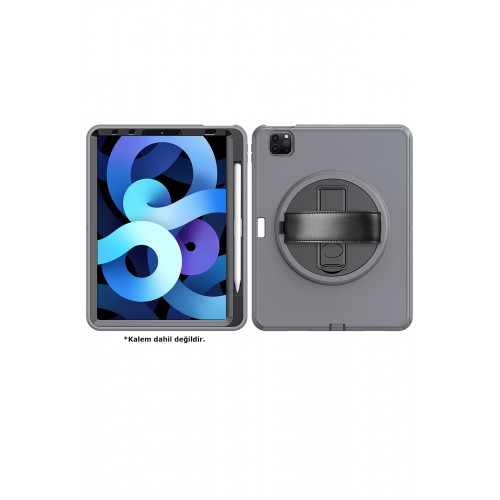 Newface iPad Pro 11 (2018) Kılıf Hand Strap Tablet Kılıfı - Gri Newface iPad Pro 11 (2018) Kılıf Hand Strap Tablet Kılıfı - Gri