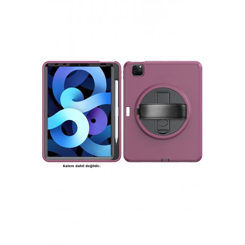 Newface iPad Pro 11 (2020) Kılıf Hand Strap Tablet Kılıfı - Mürdüm Newface iPad Pro 11 (2020) Kılıf Hand Strap Tablet Kılıfı - Mürdüm