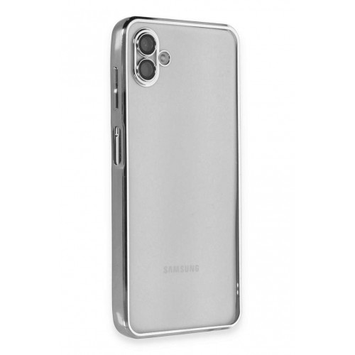 Newface Samsung Galaxy A04 Kılıf Razer Lensli Silikon - Gümüş Newface Samsung Galaxy A04 Kılıf Razer Lensli Silikon - Gümüş