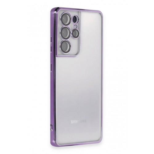 Newface Samsung Galaxy S21 Ultra Kılıf Razer Lensli Silikon - Mor Newface Samsung Galaxy S21 Ultra Kılıf Razer Lensli Silikon - Mor