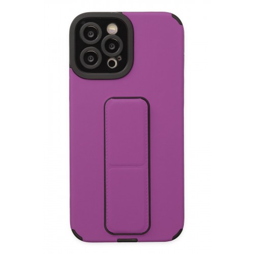 Newface iPhone 12 Pro Kılıf Mega Standlı Silikon - Mor Newface iPhone 12 Pro Kılıf Mega Standlı Silikon - Mor