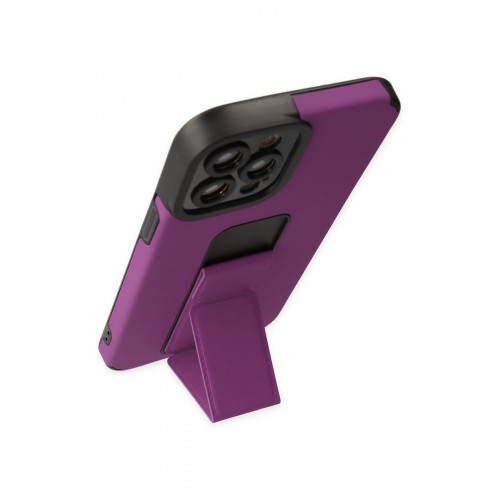 Newface iPhone 12 Pro Kılıf Mega Standlı Silikon - Mor Newface iPhone 12 Pro Kılıf Mega Standlı Silikon - Mor