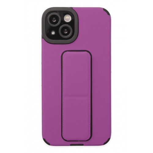 Newface iPhone 13 Kılıf Mega Standlı Silikon - Mor Newface iPhone 13 Kılıf Mega Standlı Silikon - Mor