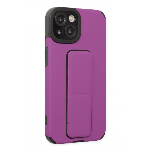 Newface iPhone 13 Kılıf Mega Standlı Silikon - Mor Newface iPhone 13 Kılıf Mega Standlı Silikon - Mor