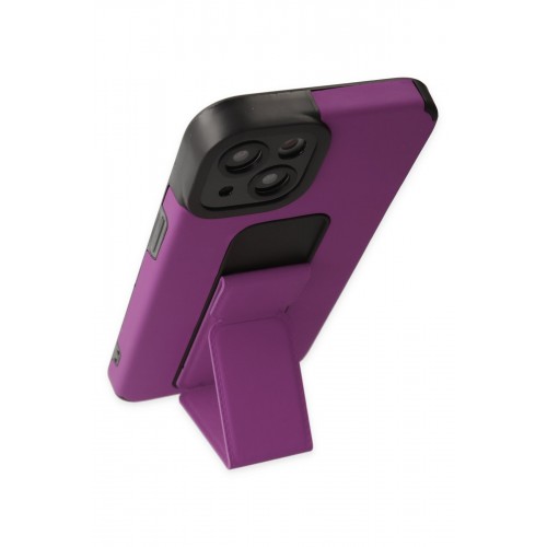 Newface iPhone 13 Kılıf Mega Standlı Silikon - Mor Newface iPhone 13 Kılıf Mega Standlı Silikon - Mor