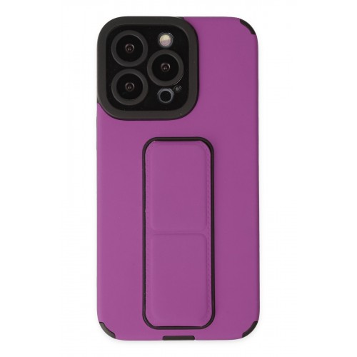 Newface iPhone 13 Pro Max Kılıf Mega Standlı Silikon - Mor Newface iPhone 13 Pro Max Kılıf Mega Standlı Silikon - Mor