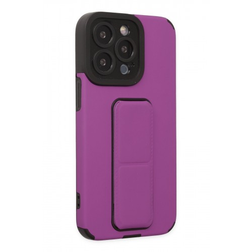 Newface iPhone 13 Pro Max Kılıf Mega Standlı Silikon - Mor Newface iPhone 13 Pro Max Kılıf Mega Standlı Silikon - Mor