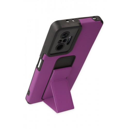 Newface Xiaomi Redmi Note 10 Pro Kılıf Mega Standlı Silikon - Mor Newface Xiaomi Redmi Note 10 Pro Kılıf Mega Standlı Silikon - Mor