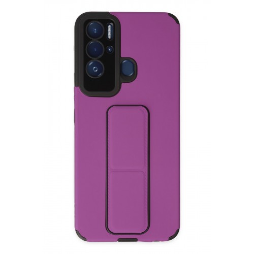 Newface Tecno Pova Neo Kılıf Mega Standlı Silikon - Mor Newface Tecno Pova Neo Kılıf Mega Standlı Silikon - Mor