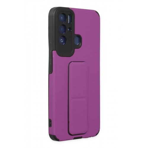 Newface Tecno Pova Neo Kılıf Mega Standlı Silikon - Mor Newface Tecno Pova Neo Kılıf Mega Standlı Silikon - Mor