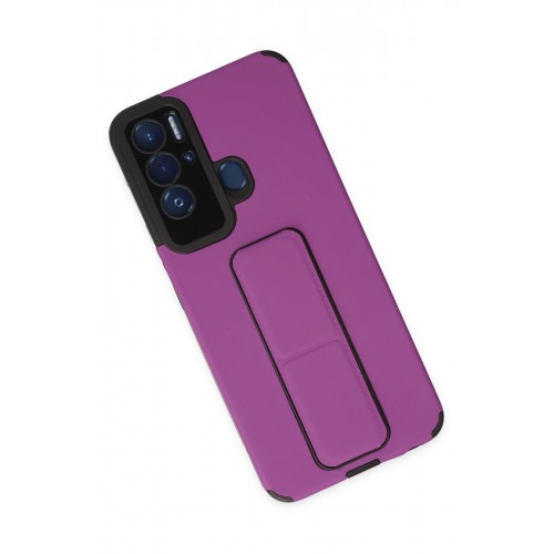 Newface Tecno Pova Neo Kılıf Mega Standlı Silikon - Mor Newface Tecno Pova Neo Kılıf Mega Standlı Silikon - Mor