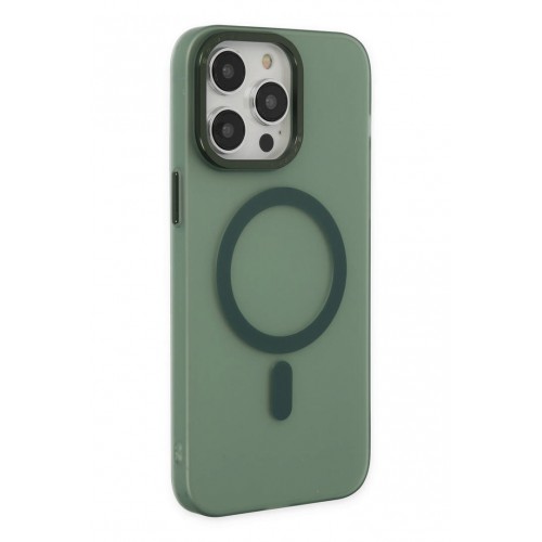 Newface iPhone 13 Pro Max Kılıf Lodos Magneticsafe Mat Kapak - Köknar Yeşili Newface iPhone 13 Pro Max Kılıf Lodos Magneticsafe Mat Kapak - Köknar Yeşili
