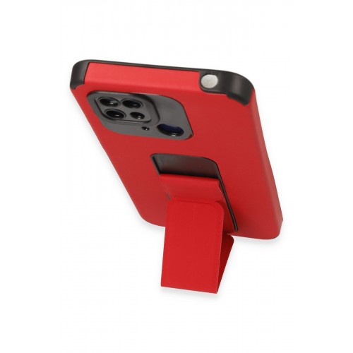 Newface Xiaomi Redmi 10C Kılıf Mega Standlı Silikon - Kırmızı Newface Xiaomi Redmi 10C Kılıf Mega Standlı Silikon - Kırmızı