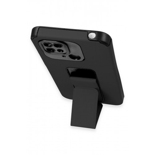 Newface Xiaomi Poco C40 Kılıf Mega Standlı Silikon - Siyah Newface Xiaomi Poco C40 Kılıf Mega Standlı Silikon - Siyah