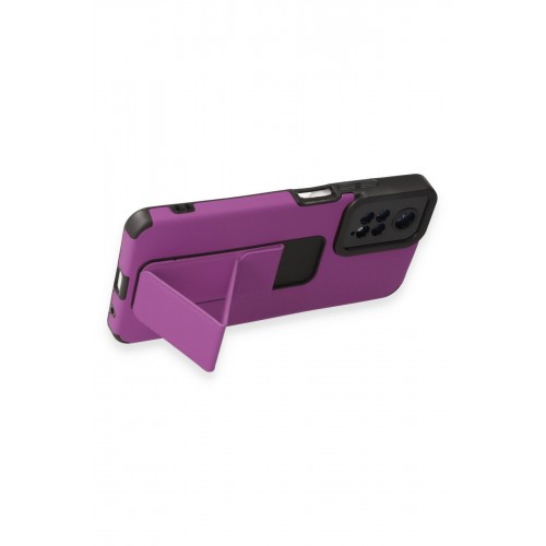 Newface Xiaomi Redmi Note 11 Kılıf Mega Standlı Silikon - Mor Newface Xiaomi Redmi Note 11 Kılıf Mega Standlı Silikon - Mor