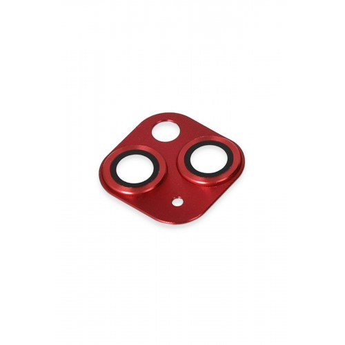 Newface iPhone 13 Mini Pers Alüminyum Kamera Lens - Kırmızı Newface iPhone 13 Mini Pers Alüminyum Kamera Lens - Kırmızı