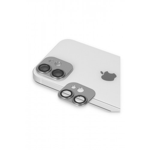 Newface iPhone 12 Mini Pers Alüminyum Kamera Lens - Gümüş Newface iPhone 12 Mini Pers Alüminyum Kamera Lens - Gümüş