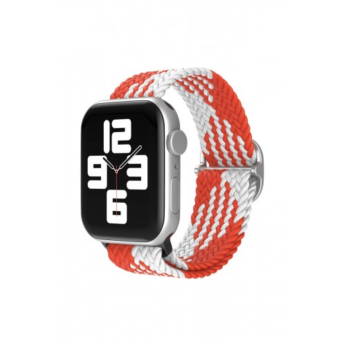 Newface Apple Watch 38mm Star Kordon - Beyaz-Kırmızı Newface Apple Watch 38mm Star Kordon - Beyaz-Kırmızı