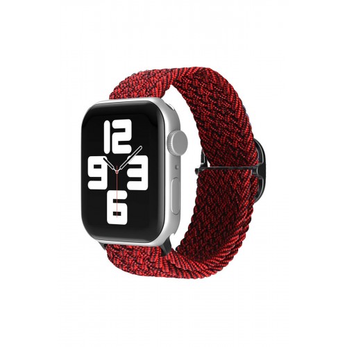 Newface Apple Watch 38mm Star Kordon - Siyah-Bordo Newface Apple Watch 38mm Star Kordon - Siyah-Bordo
