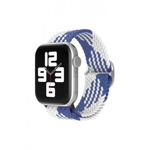 Newface Apple Watch 40mm Star Kordon - Mavi-Beyaz Newface Apple Watch 40mm Star Kordon - Mavi-Beyaz