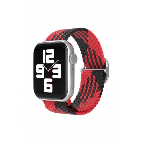 Newface Apple Watch 41mm Star Kordon - Kırmızı-Siyah Newface Apple Watch 41mm Star Kordon - Kırmızı-Siyah