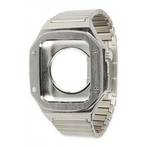 Newface Apple Watch 44mm KR409 Metal Kordon - Gümüş Newface Apple Watch 44mm KR409 Metal Kordon - Gümüş