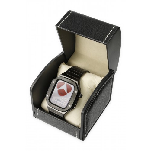 Newface Apple Watch 45mm KR409 Metal Kordon - Siyah Newface Apple Watch 45mm KR409 Metal Kordon - Siyah