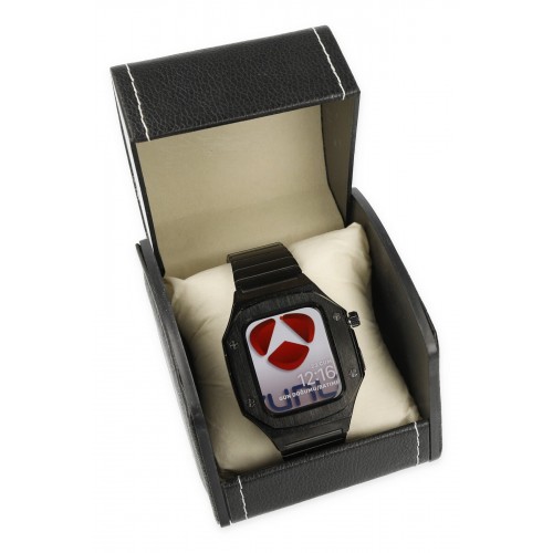 Newface Apple Watch 45mm KR409 Metal Kordon - Siyah Newface Apple Watch 45mm KR409 Metal Kordon - Siyah