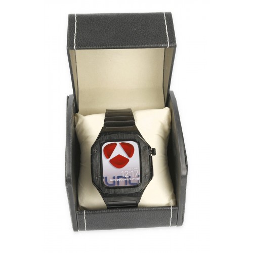 Newface Apple Watch 45mm KR409 Metal Kordon - Siyah Newface Apple Watch 45mm KR409 Metal Kordon - Siyah