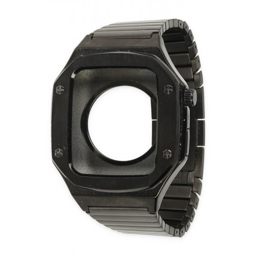 Newface Apple Watch 45mm KR409 Metal Kordon - Siyah Newface Apple Watch 45mm KR409 Metal Kordon - Siyah