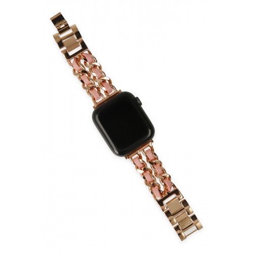Newface Apple Watch 40mm KR405 Metal Bakla Kordon - Pudra Newface Apple Watch 40mm KR405 Metal Bakla Kordon - Pudra