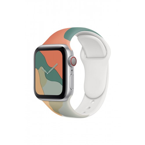 Newface Apple Watch 40mm KR407 Kamuflaj Silikon Kordon - Desen 1 Newface Apple Watch 40mm KR407 Kamuflaj Silikon Kordon - Desen 1