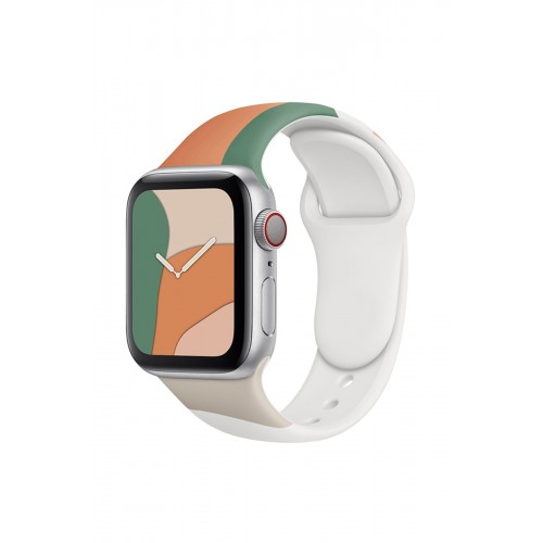Newface Apple Watch 42mm KR407 Kamuflaj Silikon Kordon - Desen 2 Newface Apple Watch 42mm KR407 Kamuflaj Silikon Kordon - Desen 2
