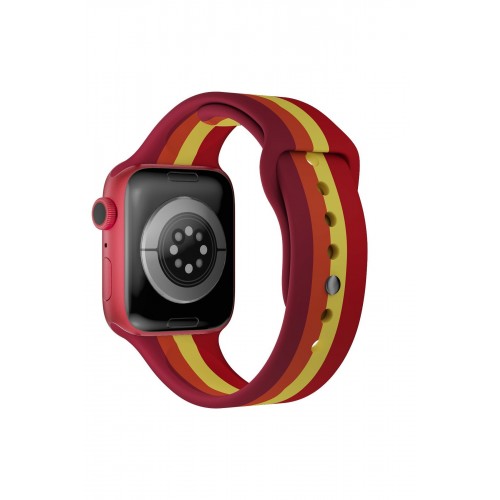 Newface Apple Watch 40mm Gökkuşağı Org Kordon - Kırmızı-Bordo Newface Apple Watch 40mm Gökkuşağı Org Kordon - Kırmızı-Bordo