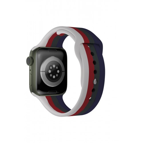 Newface Apple Watch 41mm Gökkuşağı Org Kordon - Beyaz-Lacivert Newface Apple Watch 41mm Gökkuşağı Org Kordon - Beyaz-Lacivert