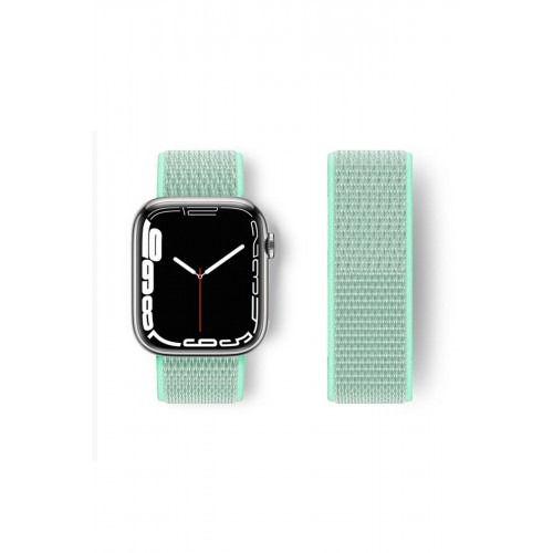 Newface Apple Watch 44mm Hasırlı Cırtcırtlı Kordon - Turkuaz Newface Apple Watch 44mm Hasırlı Cırtcırtlı Kordon - Turkuaz