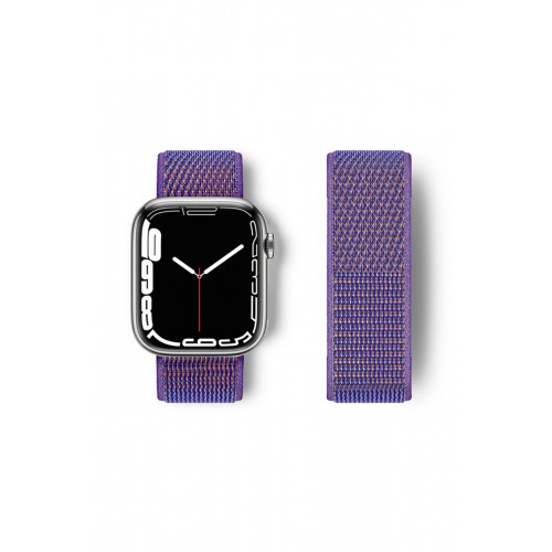 Newface Apple Watch 45mm Hasırlı Cırtcırtlı Kordon - Lila Newface Apple Watch 45mm Hasırlı Cırtcırtlı Kordon - Lila