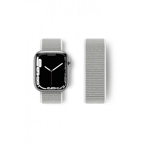 Newface Apple Watch Ultra 49mm Hasırlı Cırtcırtlı Kordon - Beyaz Newface Apple Watch Ultra 49mm Hasırlı Cırtcırtlı Kordon - Beyaz