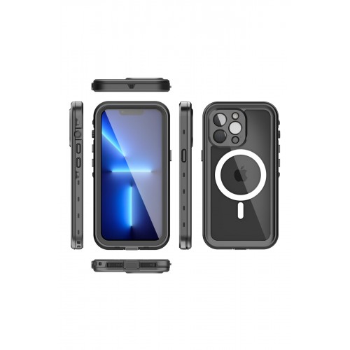 Newface iPhone 13 Pro Kılıf Red Pepper Magneticsafe Su Geçirmez Kılıf - Siyah-Gri Newface iPhone 13 Pro Kılıf Red Pepper Magneticsafe Su Geçirmez Kılıf - Siyah-Gri
