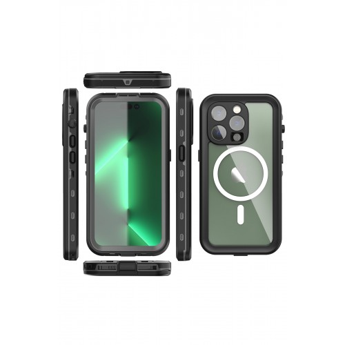 Newface iPhone 14 Pro Kılıf Red Pepper Magneticsafe Su Geçirmez Kılıf - Siyah-Gri Newface iPhone 14 Pro Kılıf Red Pepper Magneticsafe Su Geçirmez Kılıf - Siyah-Gri
