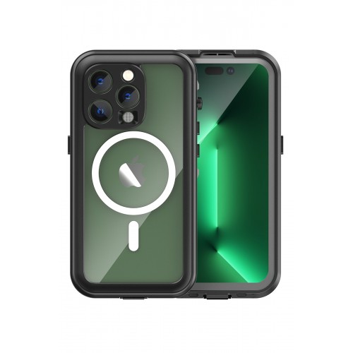 Newface iPhone 14 Pro Kılıf Red Pepper Magneticsafe Su Geçirmez Kılıf - Siyah-Gri Newface iPhone 14 Pro Kılıf Red Pepper Magneticsafe Su Geçirmez Kılıf - Siyah-Gri