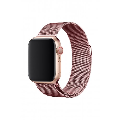 Newface Apple Watch 45mm Metal Mıknatıslı Kordon - Rose Newface Apple Watch 45mm Metal Mıknatıslı Kordon - Rose